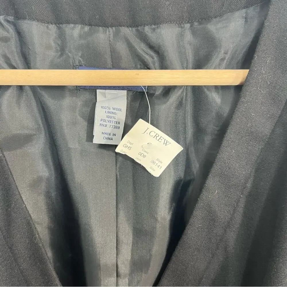 J. Crew Wool Fit and Flare Wrap Style Black Dress Size 6 NWT